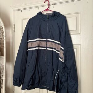 Men's Navy and Gray Hooded Jacket